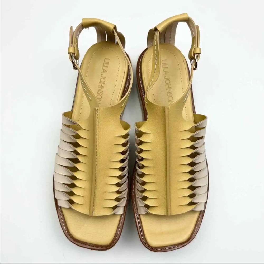 ULLA JOHNSON Valencia Twisted Contrast Flatform Sandals Sand 37 $690 - Picture 2 of 10